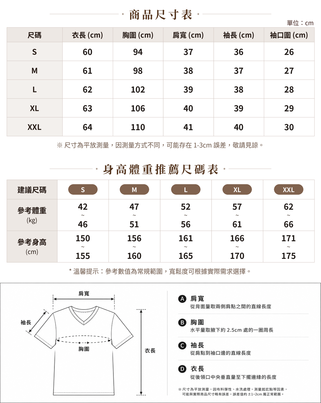 S-2XL 黑色翻領 | 撞色釦短袖襯衫 size chart 1