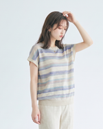 「兩色」M-XL 柔軟舒適橫條紋 | 落肩寬鬆針織衫