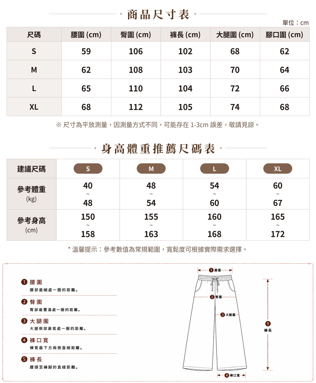 S-XL 夏日透氣 設計感拼接鏤空蕾絲 | 直筒闊腿褲 size chart 1