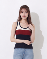 S-XL 夏日清爽氣質撞色條紋 | 針織背心