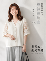 V領蕾絲喇叭袖襯衫