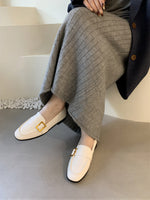 方扣飾邊 低跟樂福鞋