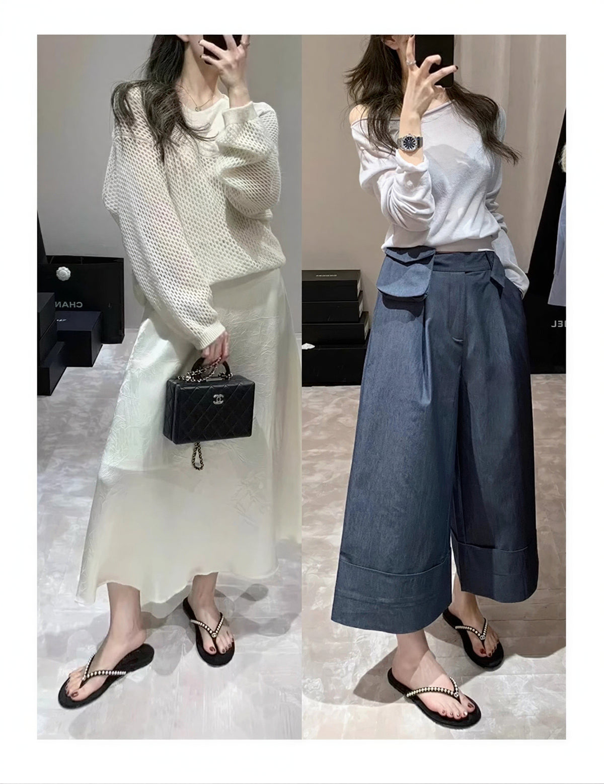 珍珠點綴絨面 女款夾腳涼拖鞋