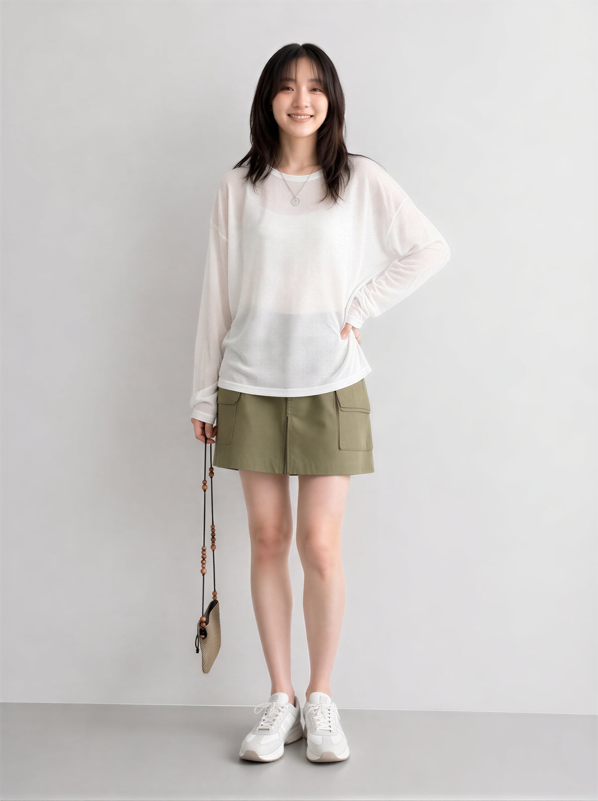S-XL 白色輕透疊穿 | 寬鬆長袖T恤