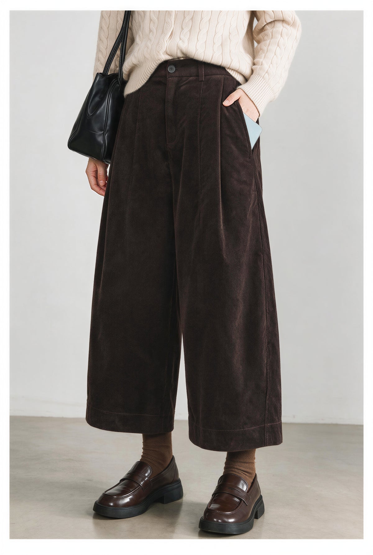 「秋季新品 」「兩色」純棉燈芯絨闊腿褲