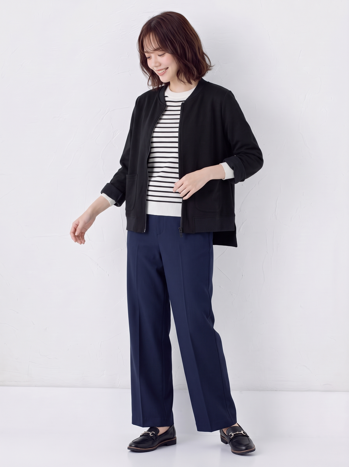 「兩色」「秋季新品 」M-4XL 寬鬆圓領大口袋夾克