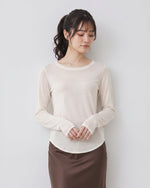 「秋季新品 」「兩色」S-2XL 圓領莫代爾修身打底長袖T恤