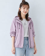 「秋季新品 」 S-XL 淺紫色 連帽抽繩寬鬆風衣