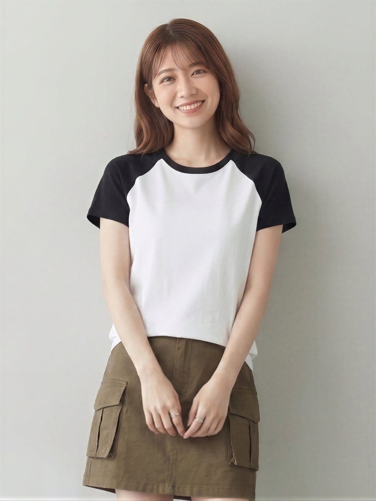 S-3XL 夏日冰皮 冰感棉插肩袖 | 撞色修身圓領短袖T恤
