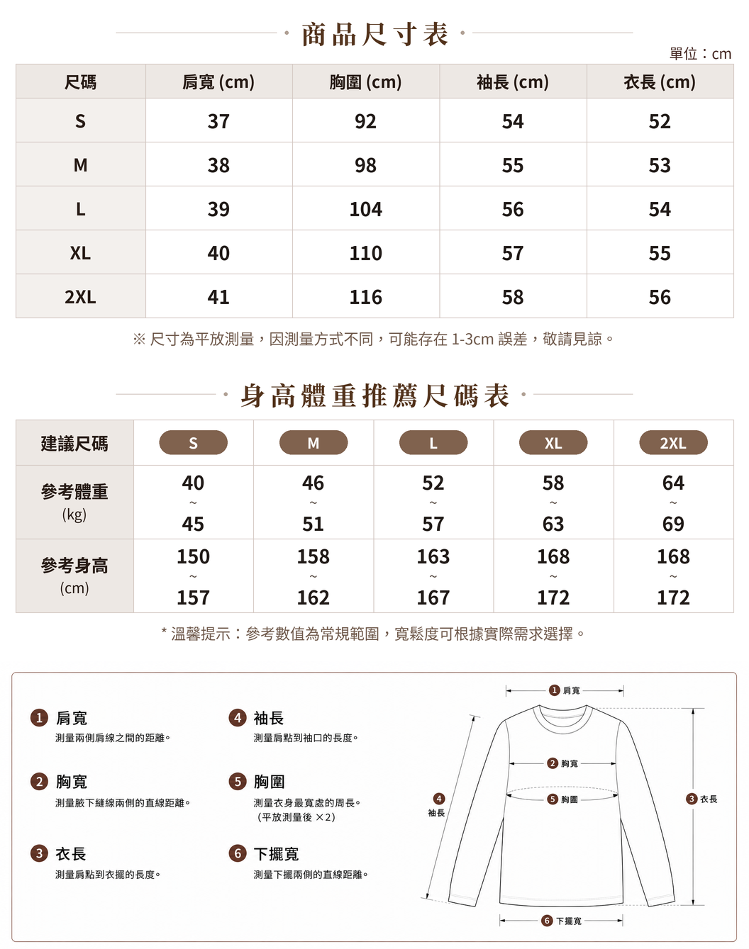 S-2XL 白色鏤空蕾絲 | 圓領針織衫 size chart 1