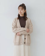「秋季新品 」「3色」寬鬆落肩大口袋針織開襟衫