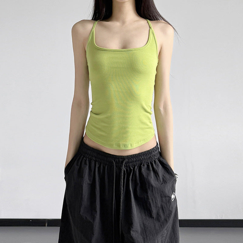 S-XL 修身顯線條工字背細肩帶背心