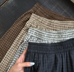 「秋季新品 」「4色」S-XL 寬鬆闊腿格紋運動褲