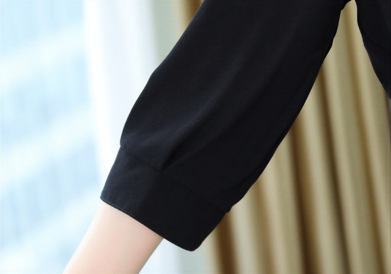 「秋季新品 」 S-2XL  V領收腰中長洋裝