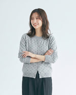 「秋季新品 」波點提花 | 短版修身針織開襟衫