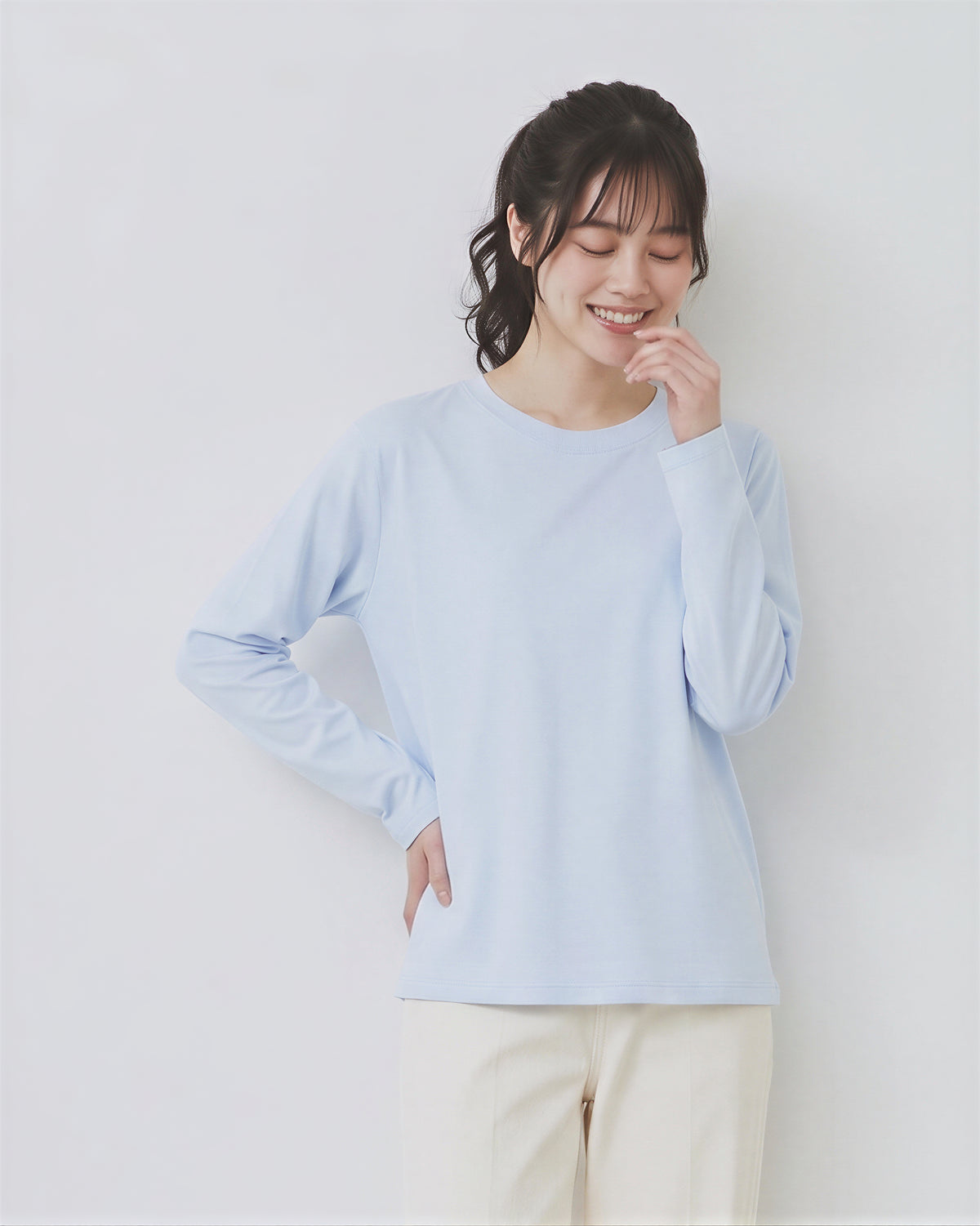 「4色」S-4XL 圓領落肩寬鬆長袖T恤