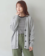 「秋季新品 」「3色」寬鬆落肩大口袋針織開襟衫