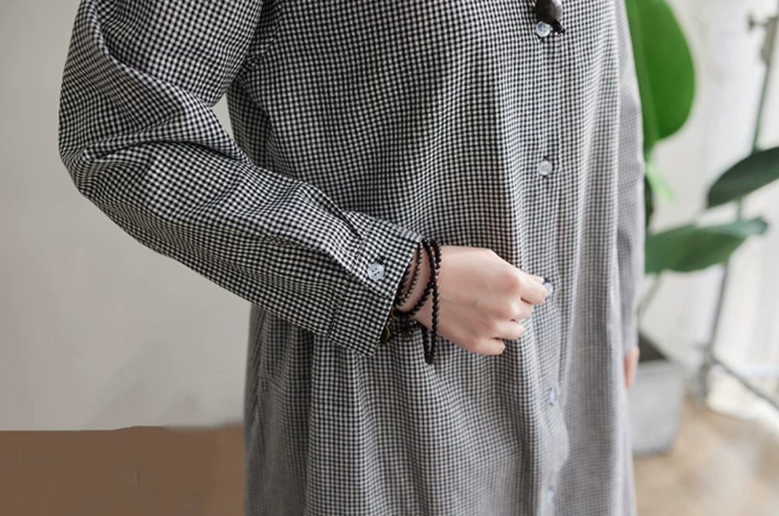 「秋季新品 」「兩色」M-2XL 寬鬆A字擺立體剪裁襯衫洋裝