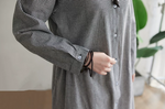 「秋季新品 」「兩色」M-2XL 寬鬆A字擺立體剪裁襯衫洋裝