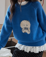 「秋季新品 」 S-XL 白色蕾絲拼接 | 木耳邊疊穿內搭長袖上衣