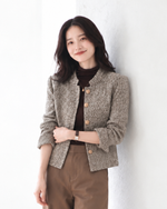 「秋季新品 」 S-XL 粗花呢圓領金釦小香風外套