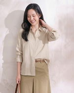 S-2XL 棉麻簡約 | 翻領寬鬆襯衫