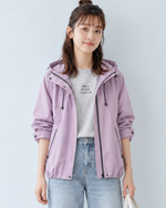 「秋季新品 」 S-XL 淺紫色 連帽抽繩寬鬆風衣
