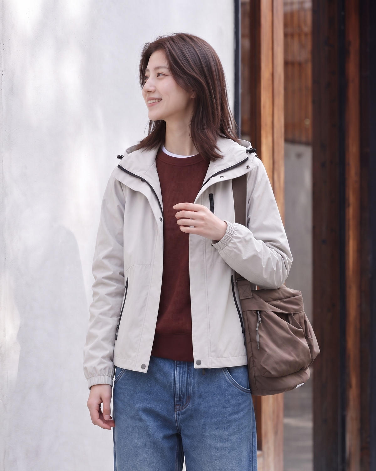 「秋季新品 」「兩色」S-2XL 連帽短版立體剪裁機能外套