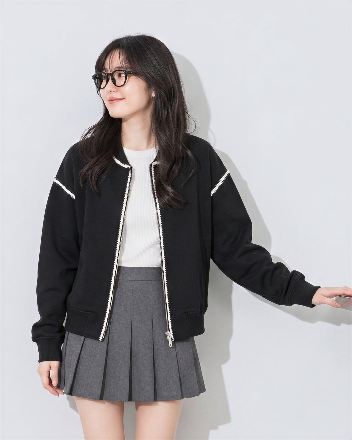 「秋季新品 」 M-XL 撞色滾邊寬鬆棒球外套