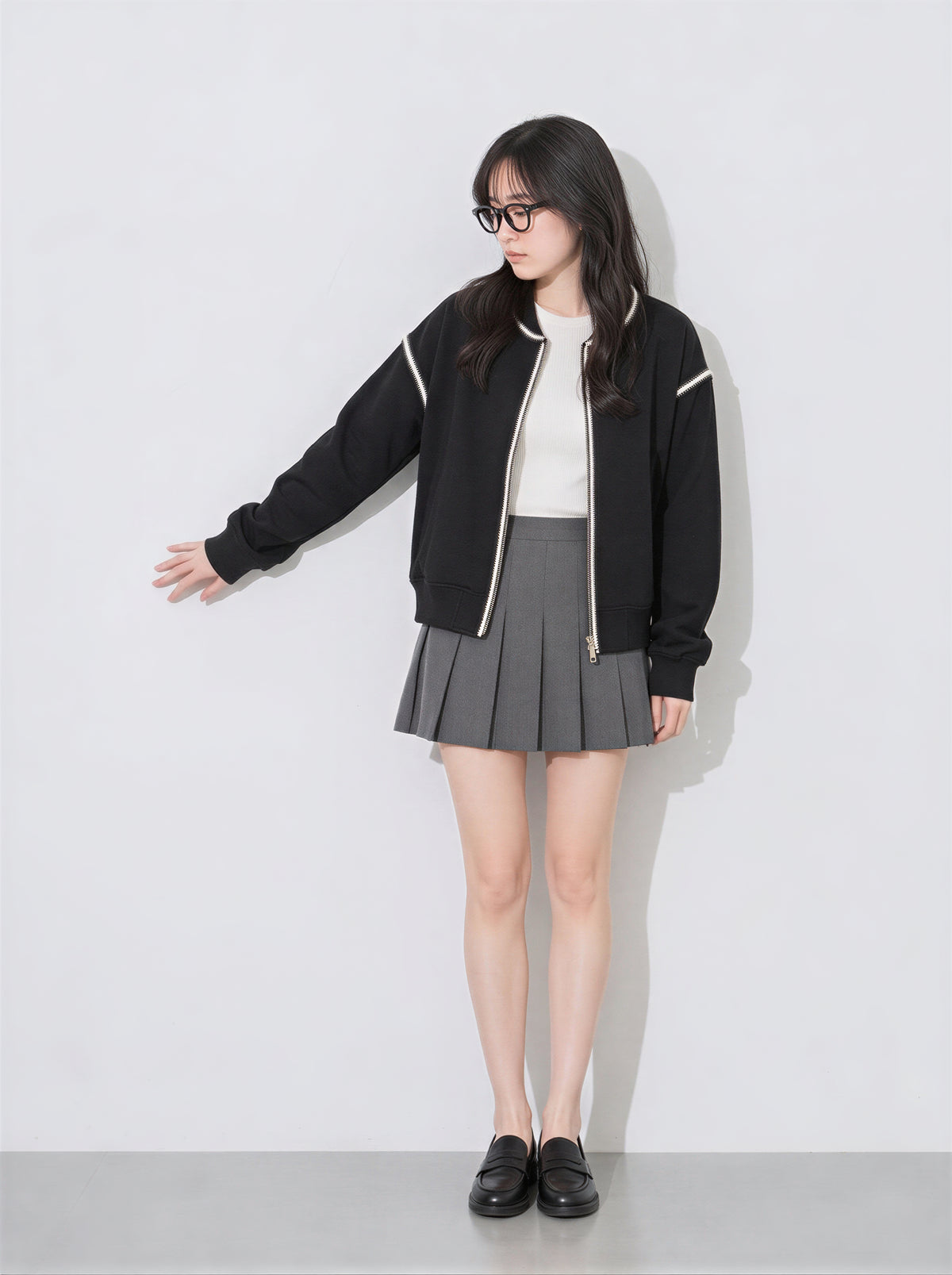 「秋季新品 」 M-XL 撞色滾邊寬鬆棒球外套
