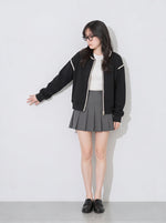 「秋季新品 」 M-XL 撞色滾邊寬鬆棒球外套