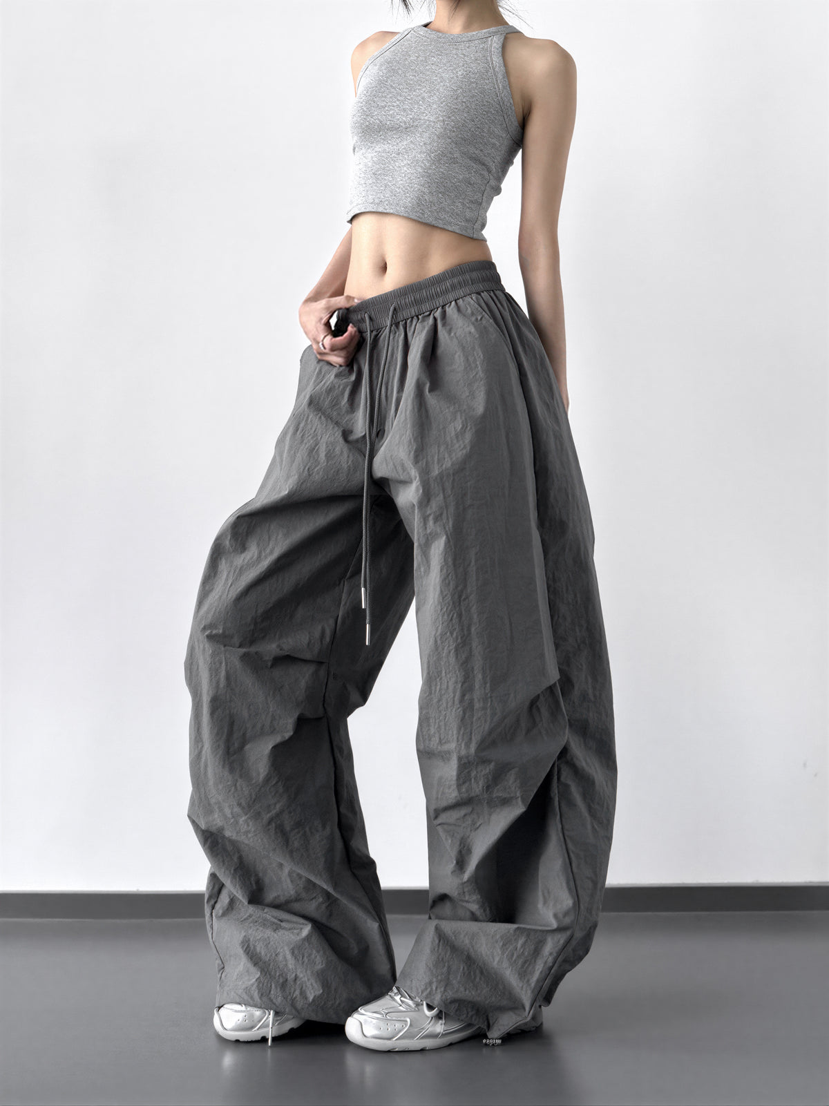 S-XL 「7色」抽繩鬆緊腰 | 立體廓形寬褲工裝褲