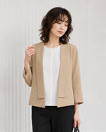 「秋季新品 」「兩色」S-2XL 品質短版開襟七分袖西裝外套
