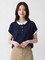 夏日清凉冰絲 | 氣質撞色翻領提花POLO衫