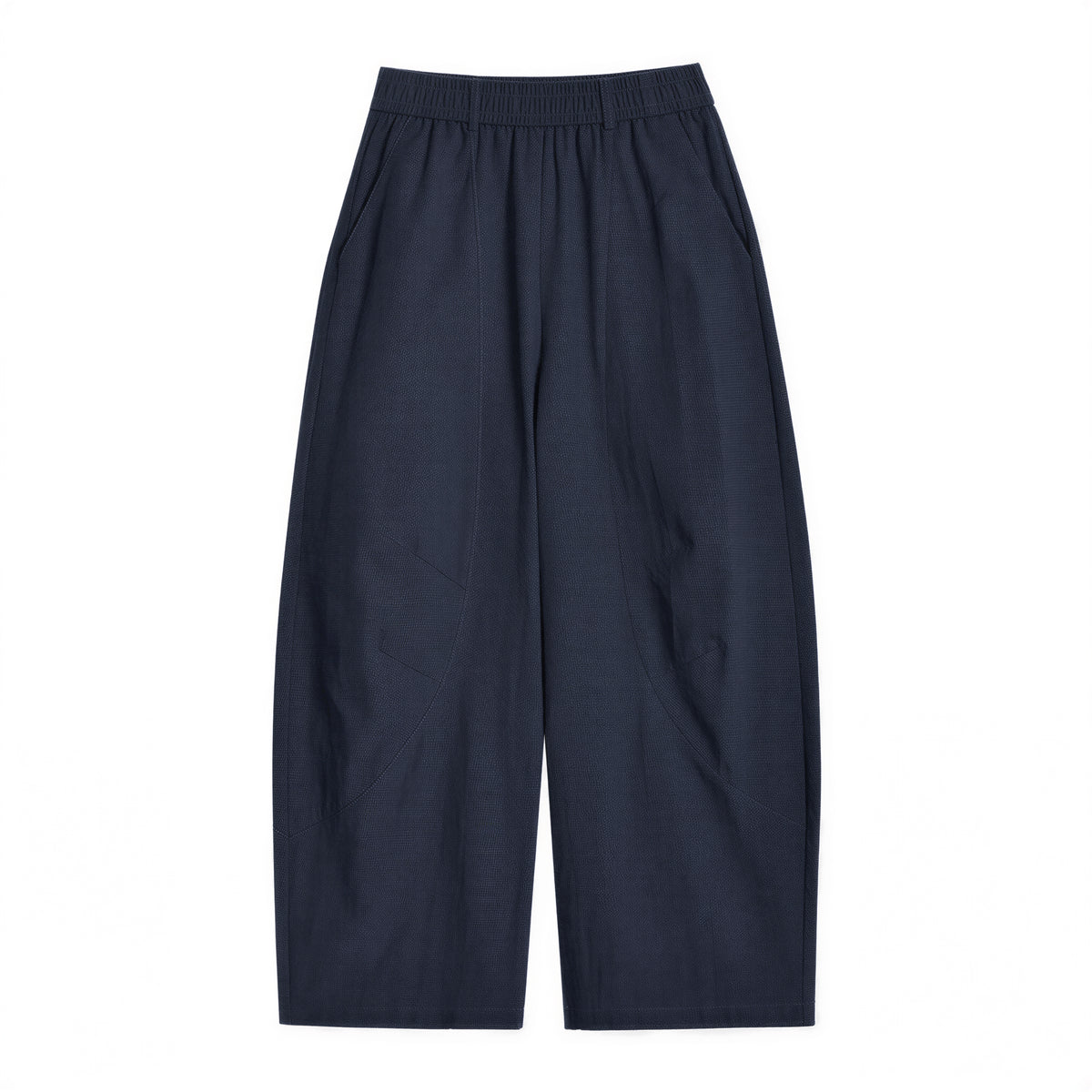 「多色」S-4XL 高腰鬆緊直筒寬褲