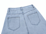 「秋季新品 」「2色」S-XL 高腰中線寬褲牛仔褲