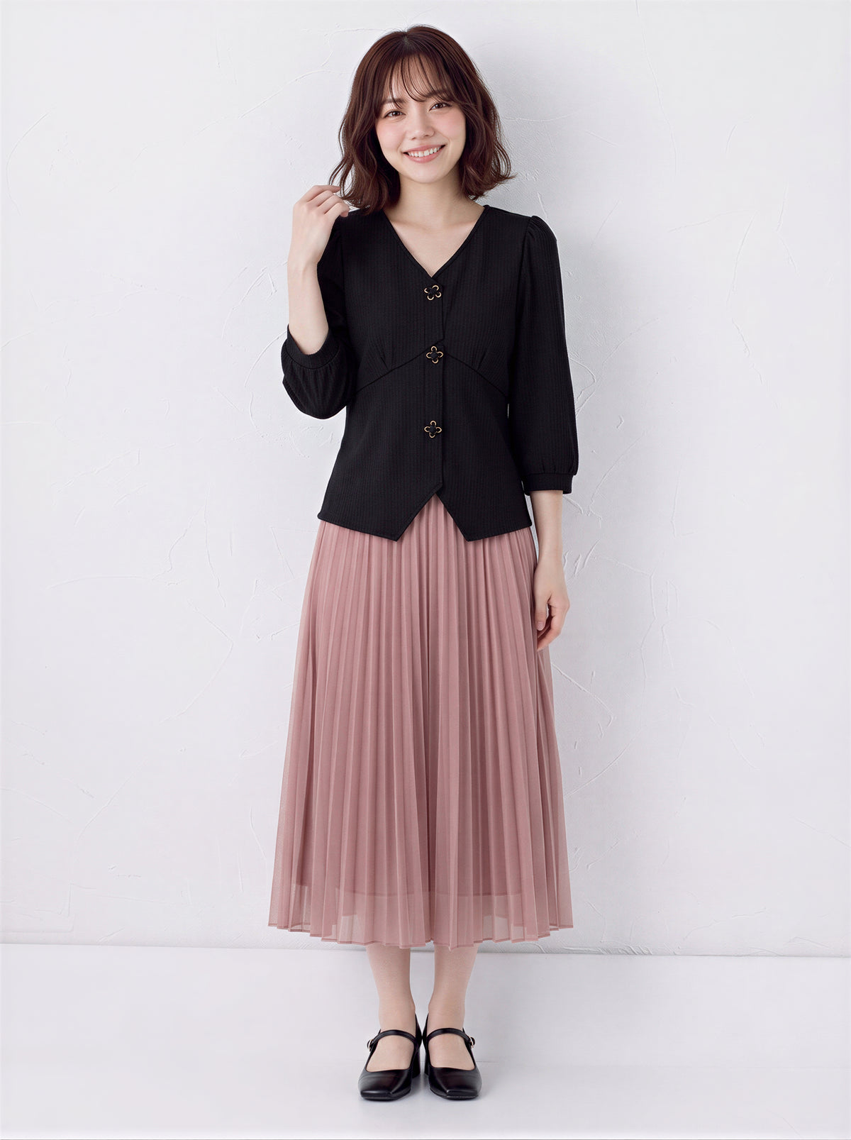 「秋季新品 」 S-XL V領收腰不規則下襬襯衫
