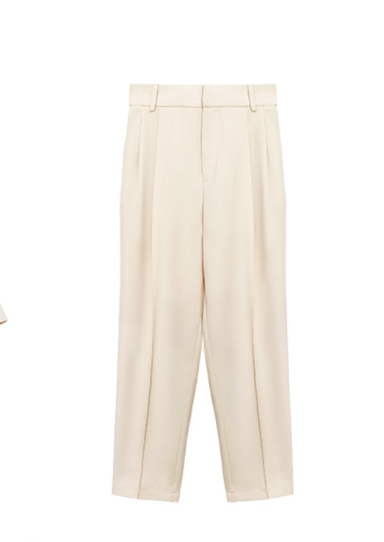 「秋季新品 」「兩色」S-2XL 品質兩件式 喇叭袖高腰剪接氣質 上衣+褲子
