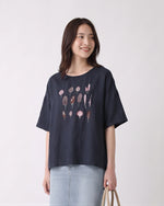 「3色」M-2XL 刺繡圖案 | 寬鬆舒適休閒圓領T恤