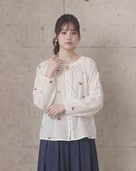 S-XL 白色荷葉邊 | 綁帶刺繡襯衫