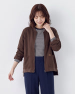 「兩色」「秋季新品 」M-4XL 寬鬆圓領大口袋夾克