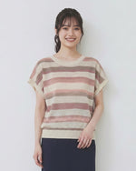 「兩色」M-XL 柔軟舒適橫條紋 | 落肩寬鬆針織衫