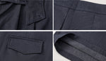 「秋季新品 」S-XL 深藍色高腰垂墜感不對稱寬褲