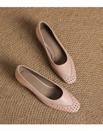 鏤空拼接 舒適淺口粗跟單鞋