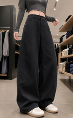 「秋季新品 」寬鬆彎刀闊腿工裝褲