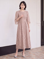 「秋季新品 」「3色」S-2XL 品質披肩袖收腰 | 蕾絲洋裝