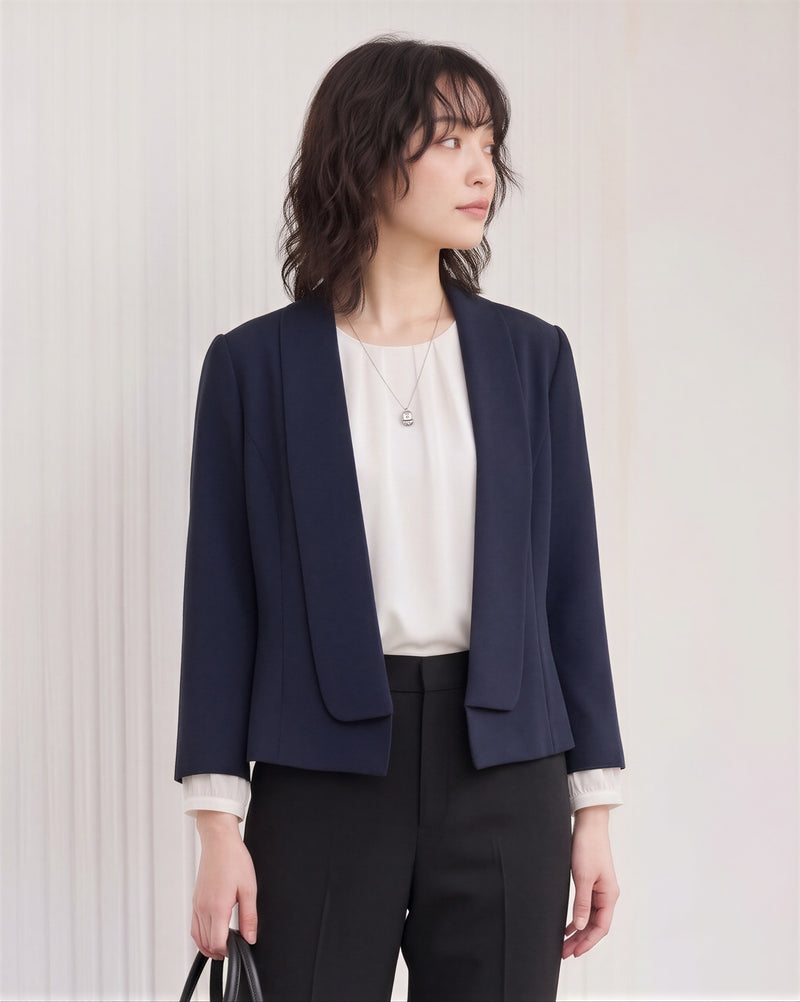 「秋季新品 」「兩色」S-2XL 品質短版開襟七分袖西裝外套