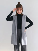 「秋季新品 」「3色」連帽開襟長版背心