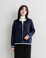 「秋季新品 」「3色」寬鬆落肩 | 拉鍊針織開襟外套