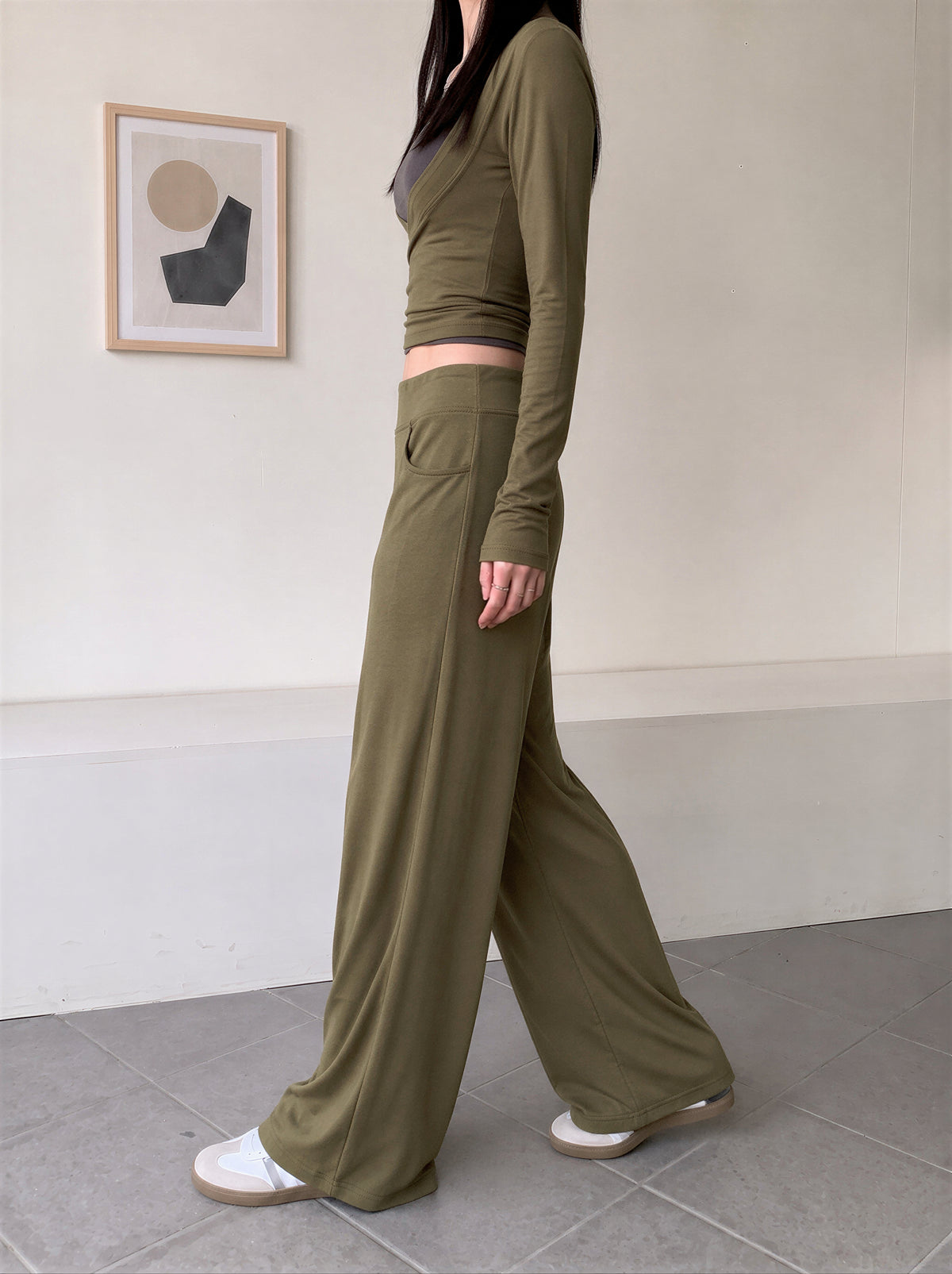 「秋季新品 」「3色」S-XL 高腰垂墜感直筒寬褲